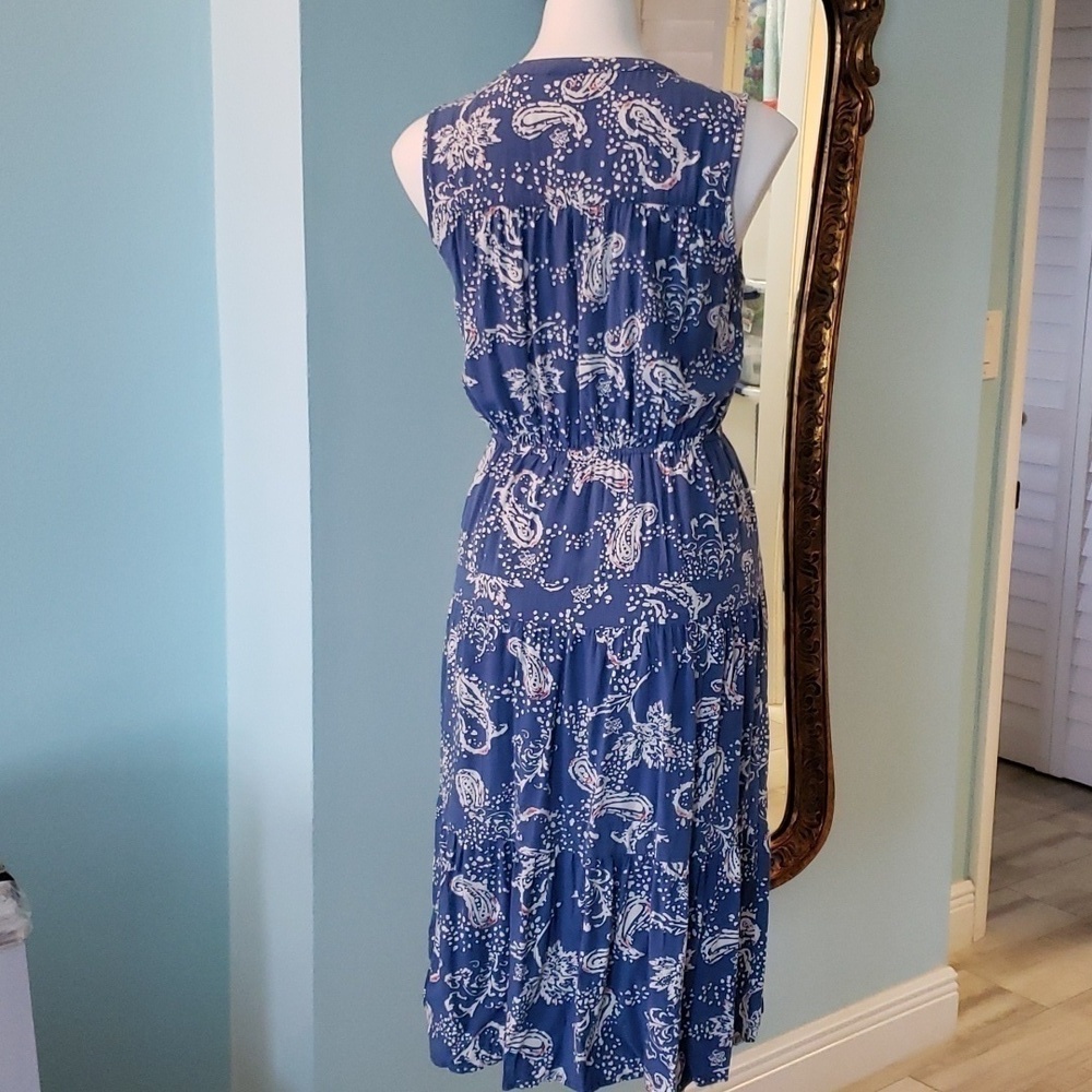 DR2 Blue Paisley Sleeveless Dress - Picture 2 of 7